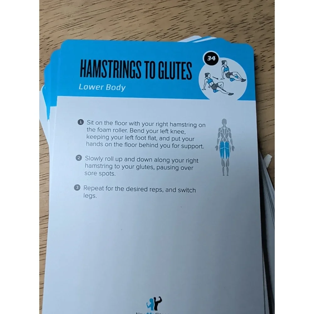 Foam Roller Workout Cards, Instructional Fitness Deck for Women & Men, Beginn...